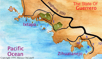 Ixtapa Zihuatanejo  Mexico map